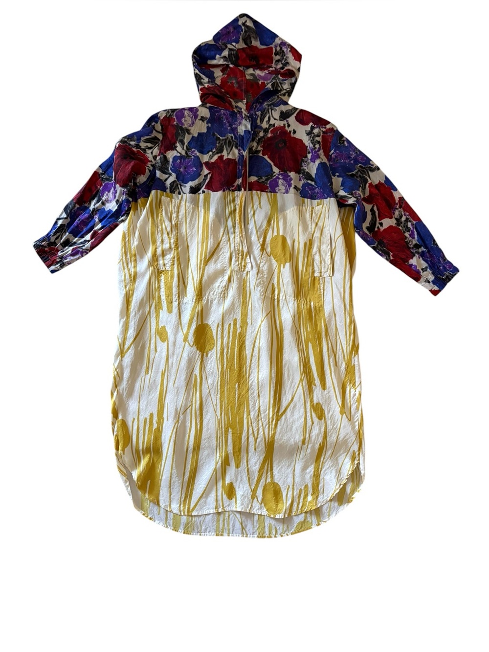 RARE Archival Dries Van Noten 100% Silk Hooded Tunic Dress Size 38 M Floral - Picture 5 of 11